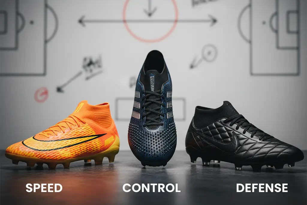 انتخاب کفش فوتبال بر اساس پست و سبک بازی (سرعتی، کنترلی)