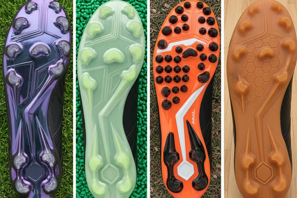 تفاوت انواع زیره کفش فوتبال شامل FG، AG، TF و IC