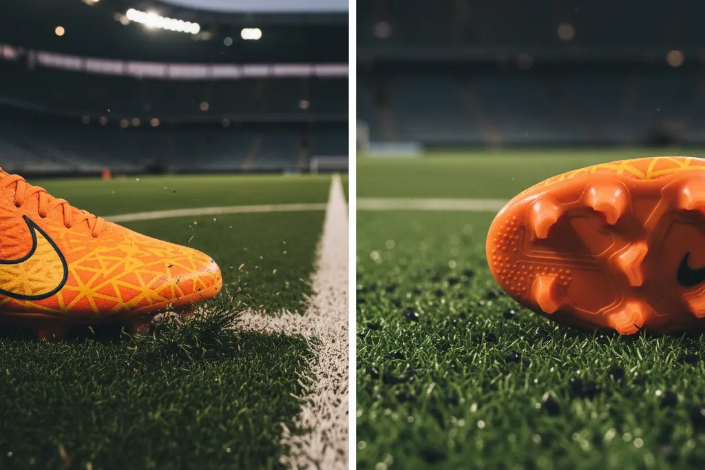 مقایسه میخ کفش فوتبال چمن طبیعی (FG) و چمن مصنوعی (AG)