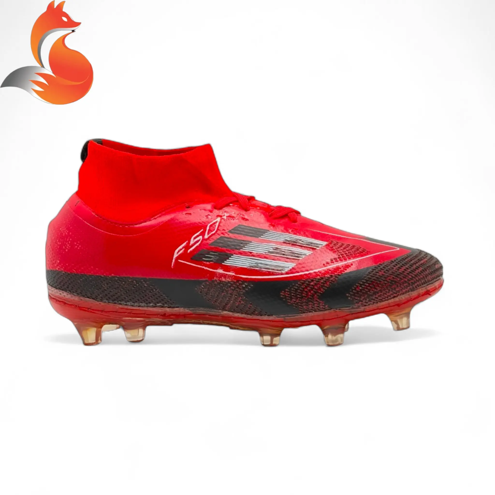 کفش فوتبال استوک آدیداس اف پنجاه قرمز مشکی1