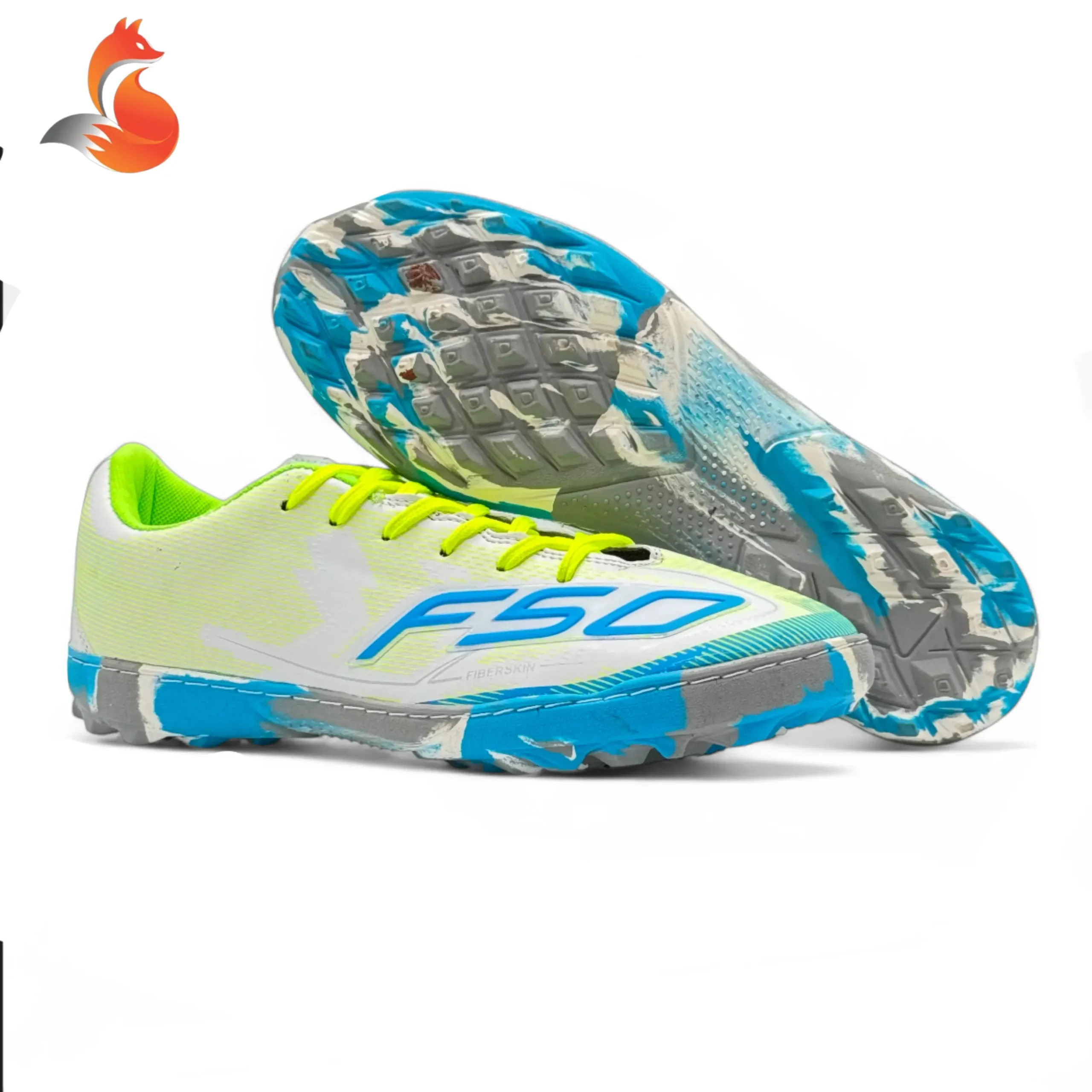 کفش چمن مصنوعی استوک ریز آدیداس F50 سفید آبی سبز